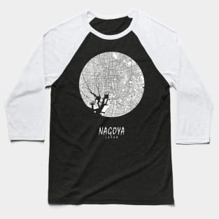 Nagoya, Japan City Map - Full Moon Baseball T-Shirt